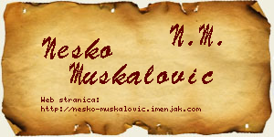 Neško Muskalović vizit kartica